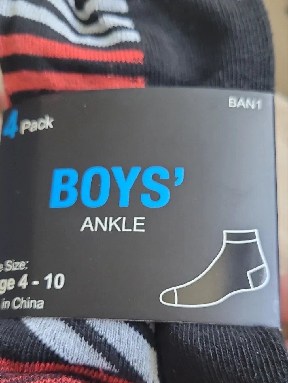 Boys' Ankle Socks - (4-Pack)